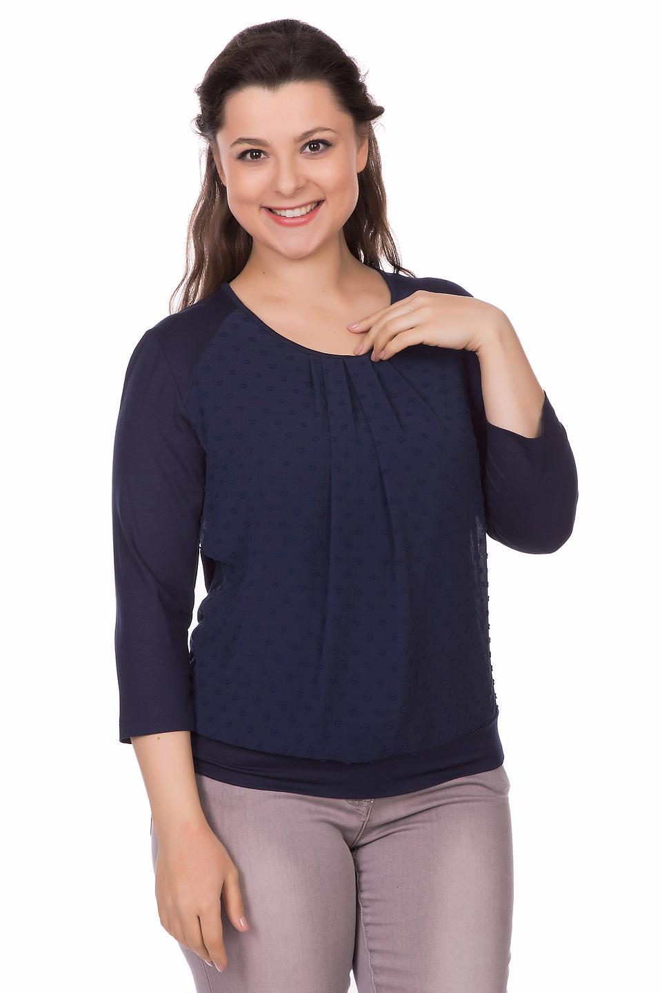 Блуза Frank Walder синяя с фактурным узором