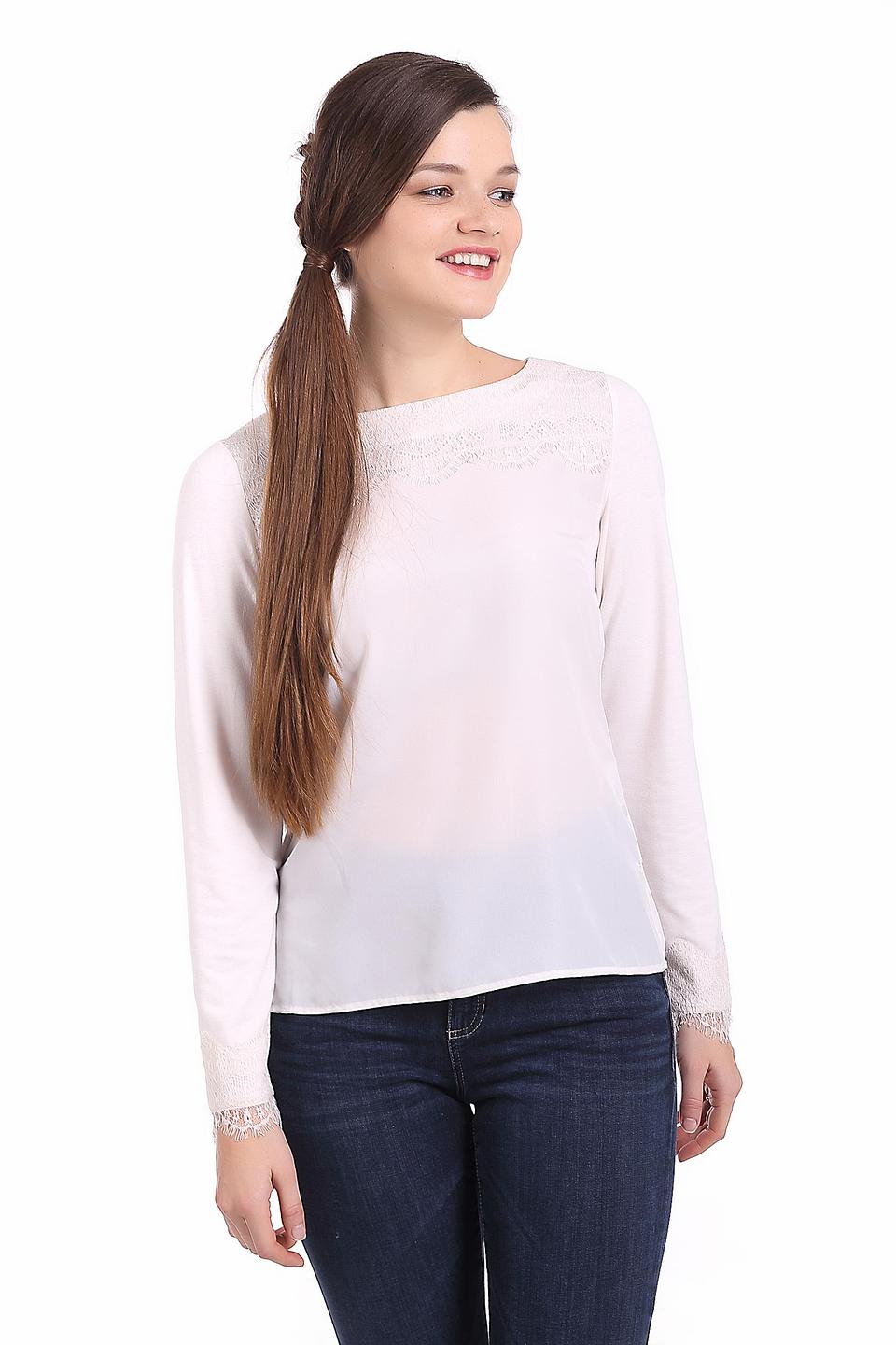 Блуза Pezzo с кружевом молочная