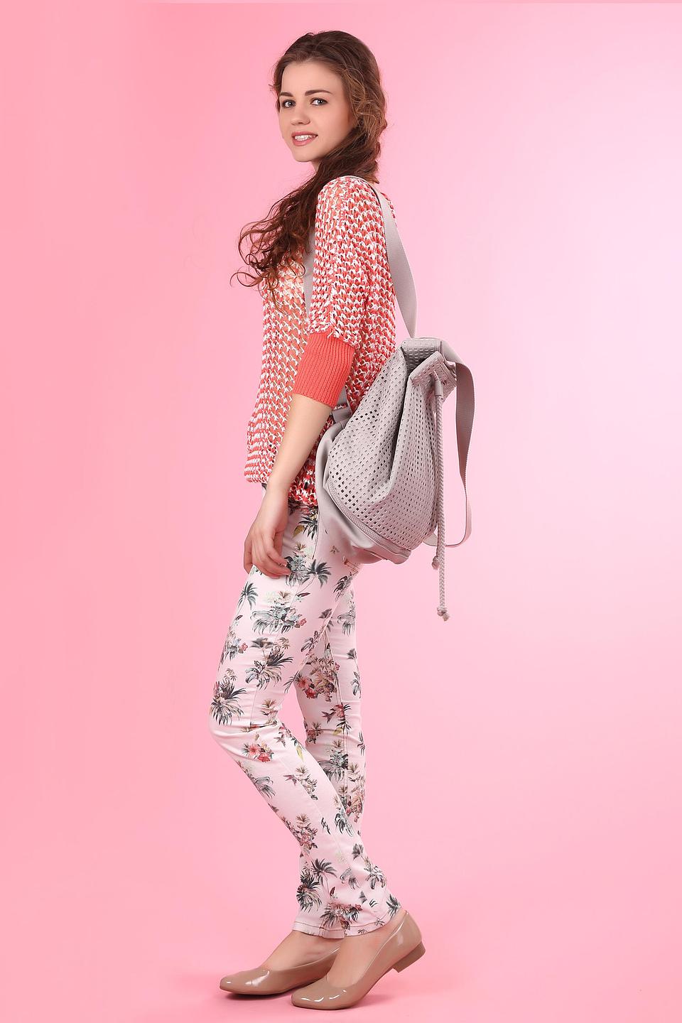 Джинсы Oui с цветочным принтом