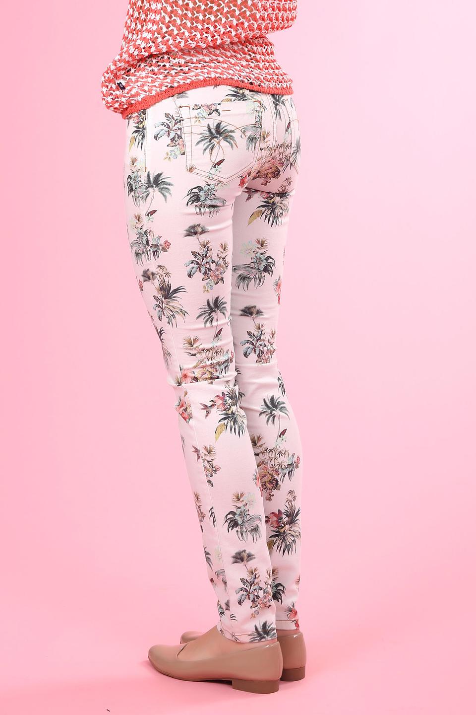 Джинсы Oui с цветочным принтом