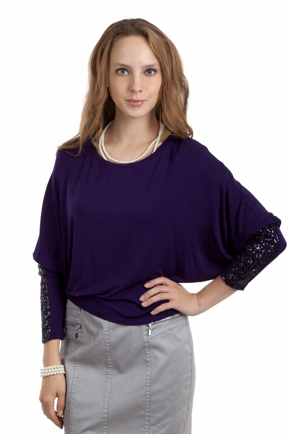 Блуза Pezzo с пайетками фиолетовая