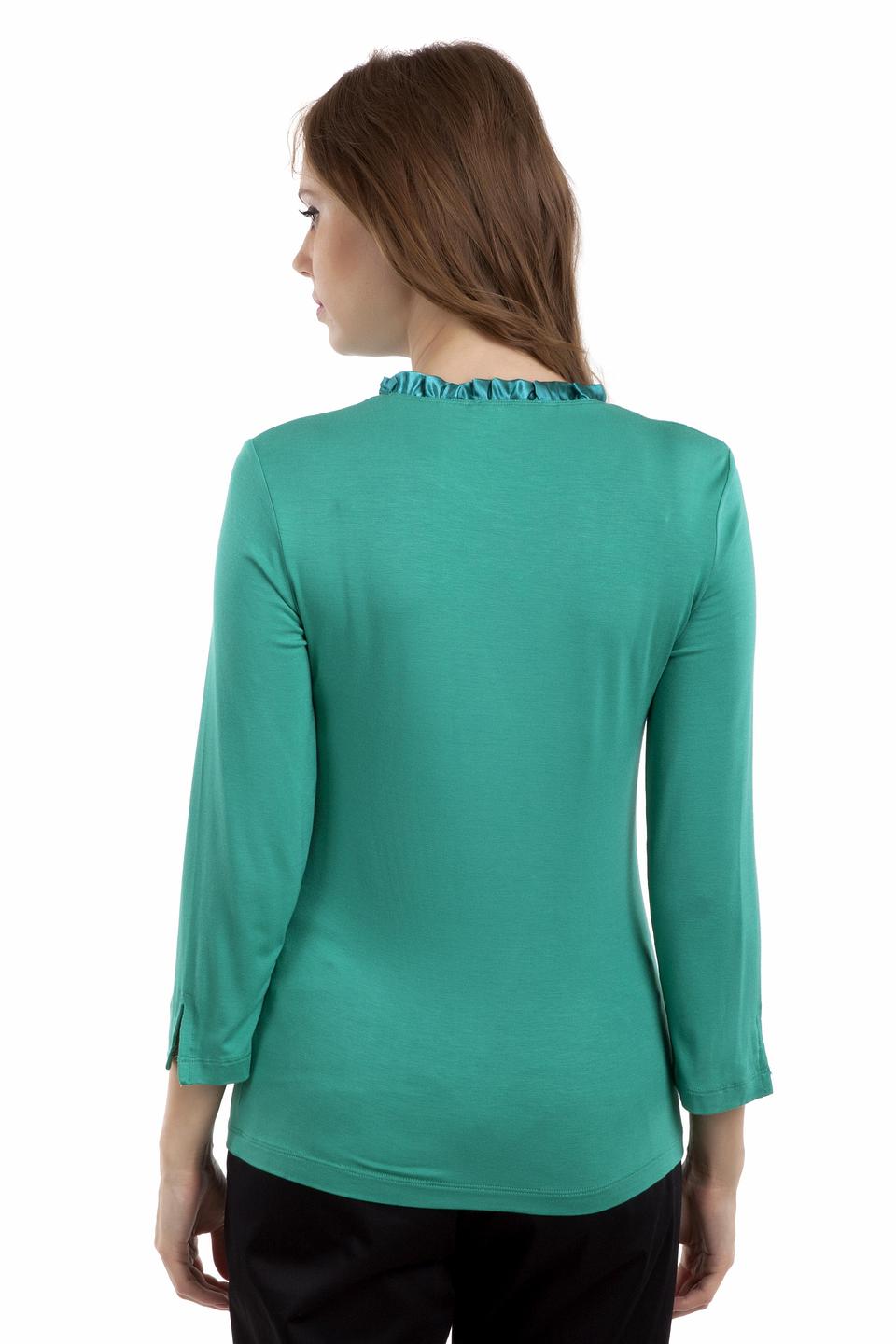 Блуза Pezzo с воротником-рюшью изумрудная