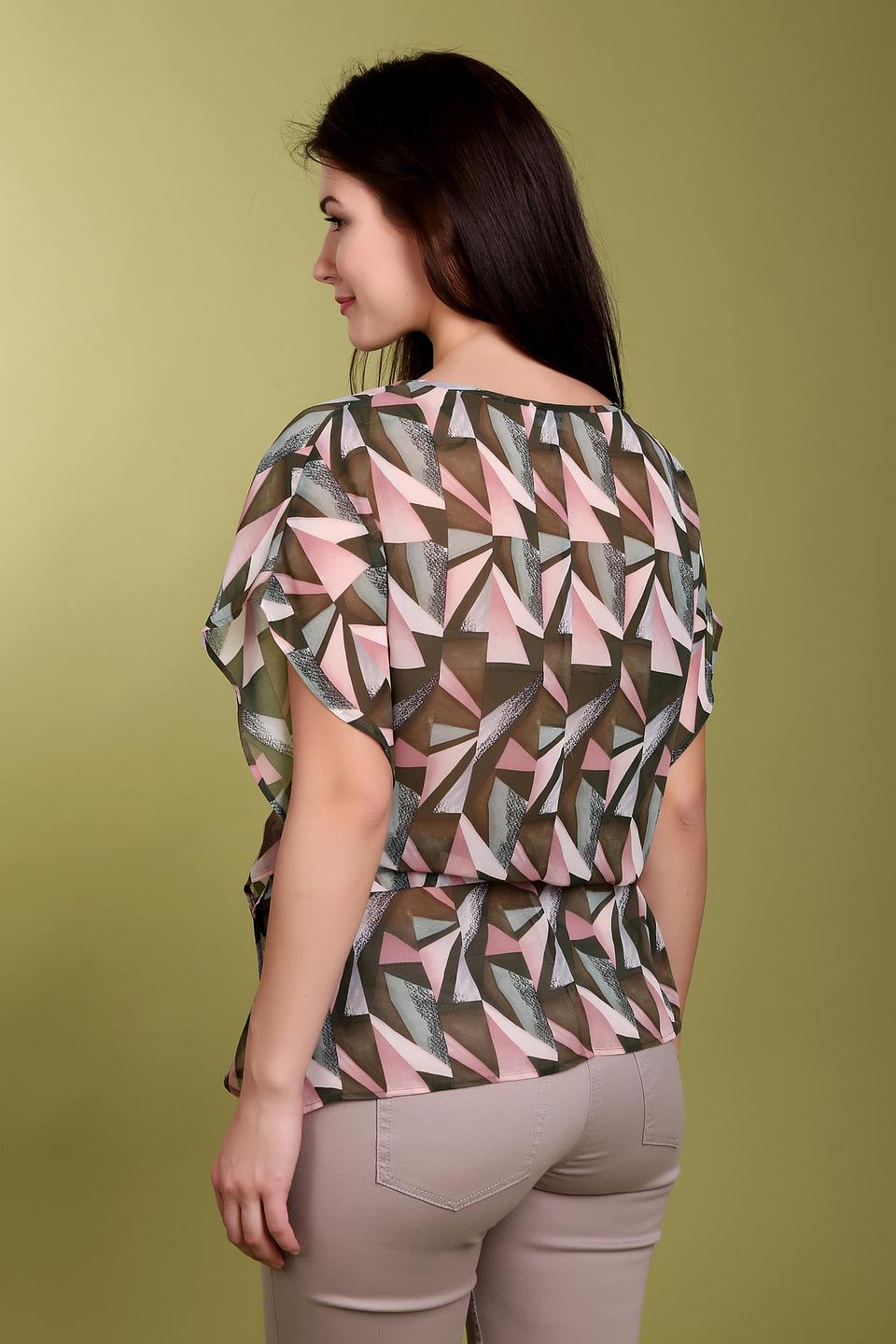 Блуза Taifun Разноцветная с геометрическим принтом и кулиской