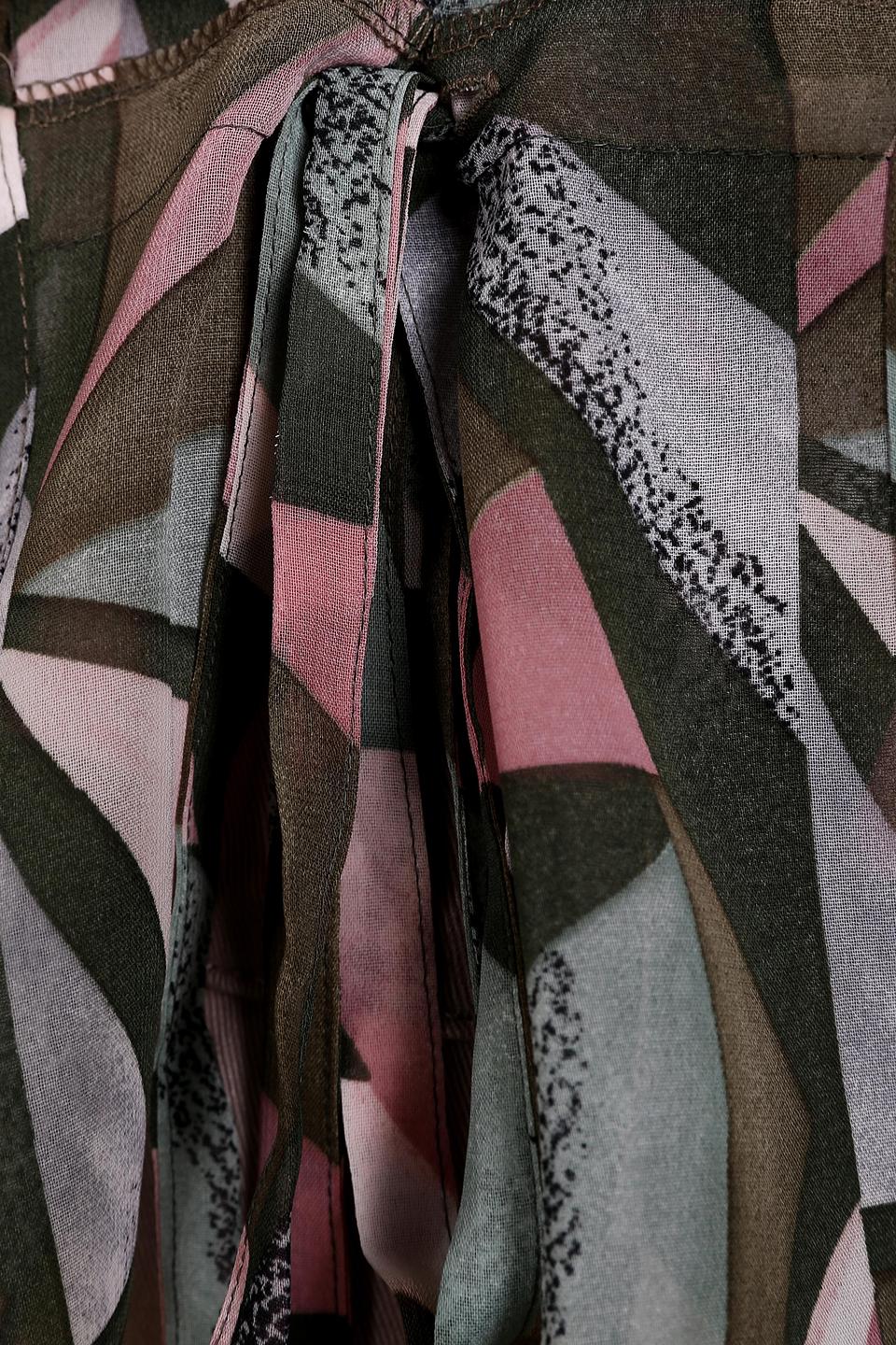 Блуза Taifun Разноцветная с геометрическим принтом и кулиской