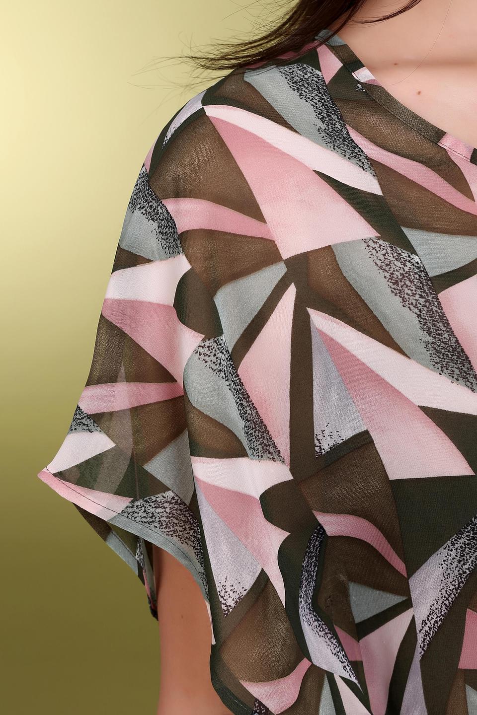 Блуза Taifun Разноцветная с геометрическим принтом и кулиской