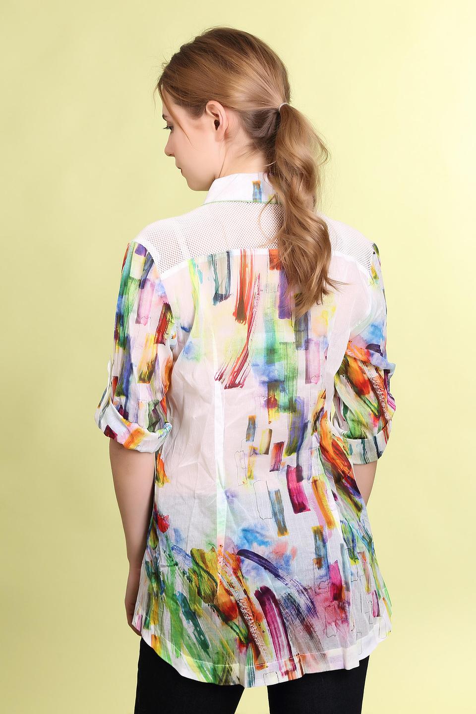 Блуза Apanage белая с красочным принтом