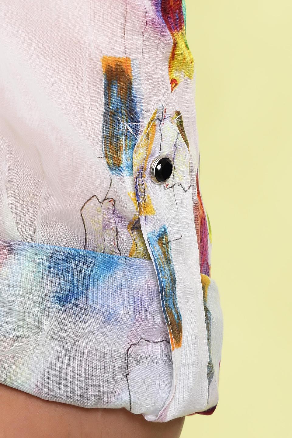 Блуза Apanage белая с красочным принтом