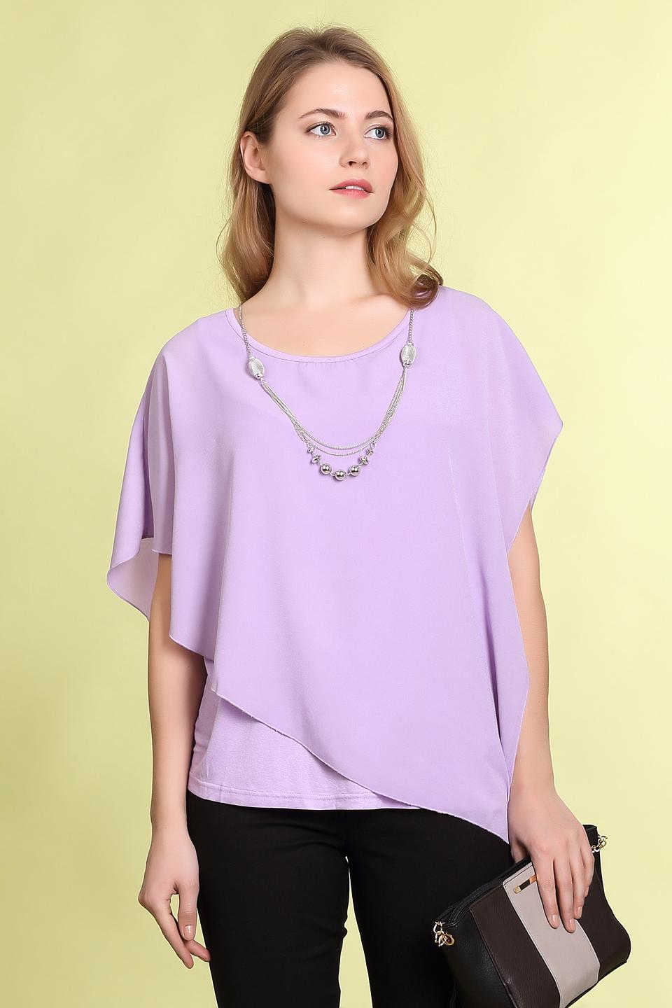 Блуза Pezzo лиловая с драпировкой