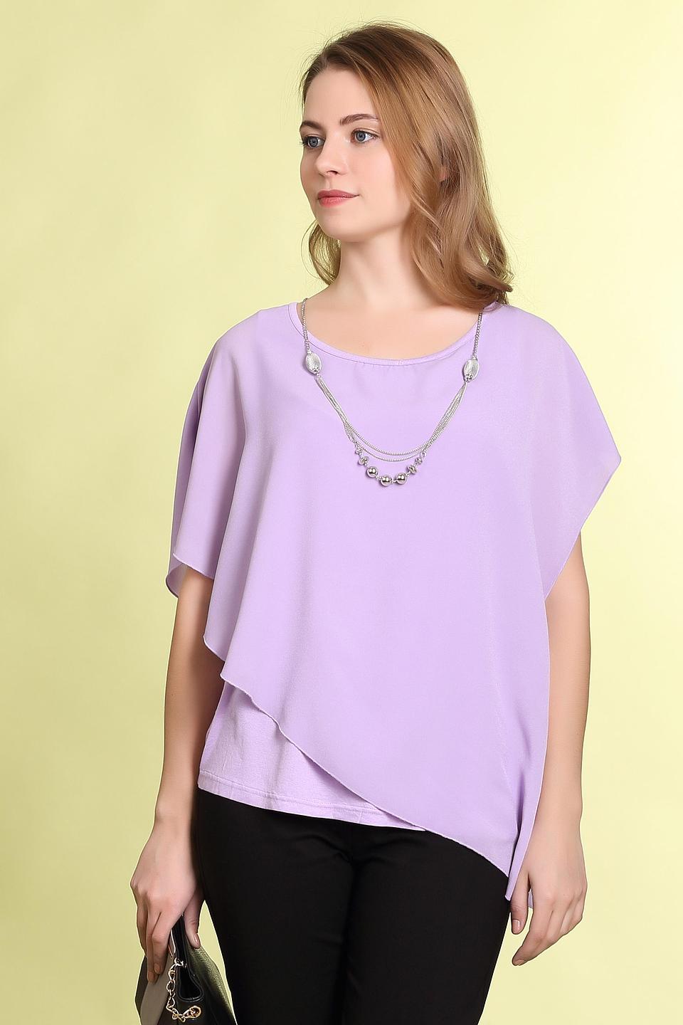 Блуза Pezzo лиловая с драпировкой