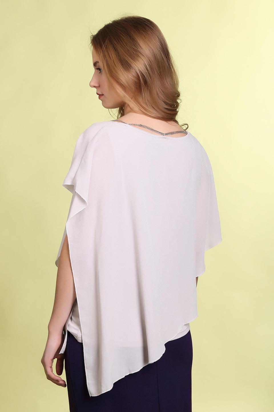 Блуза Pezzo женская, светло-бежевая, с бусами