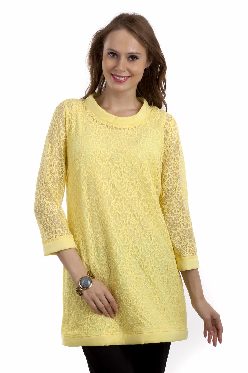 Блуза Precious женская кружевная жёлтая