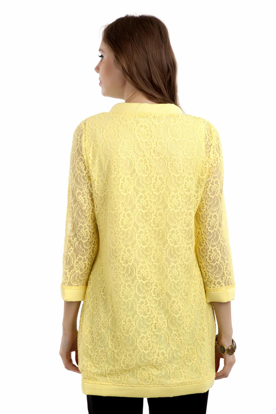 Блуза Precious женская кружевная жёлтая
