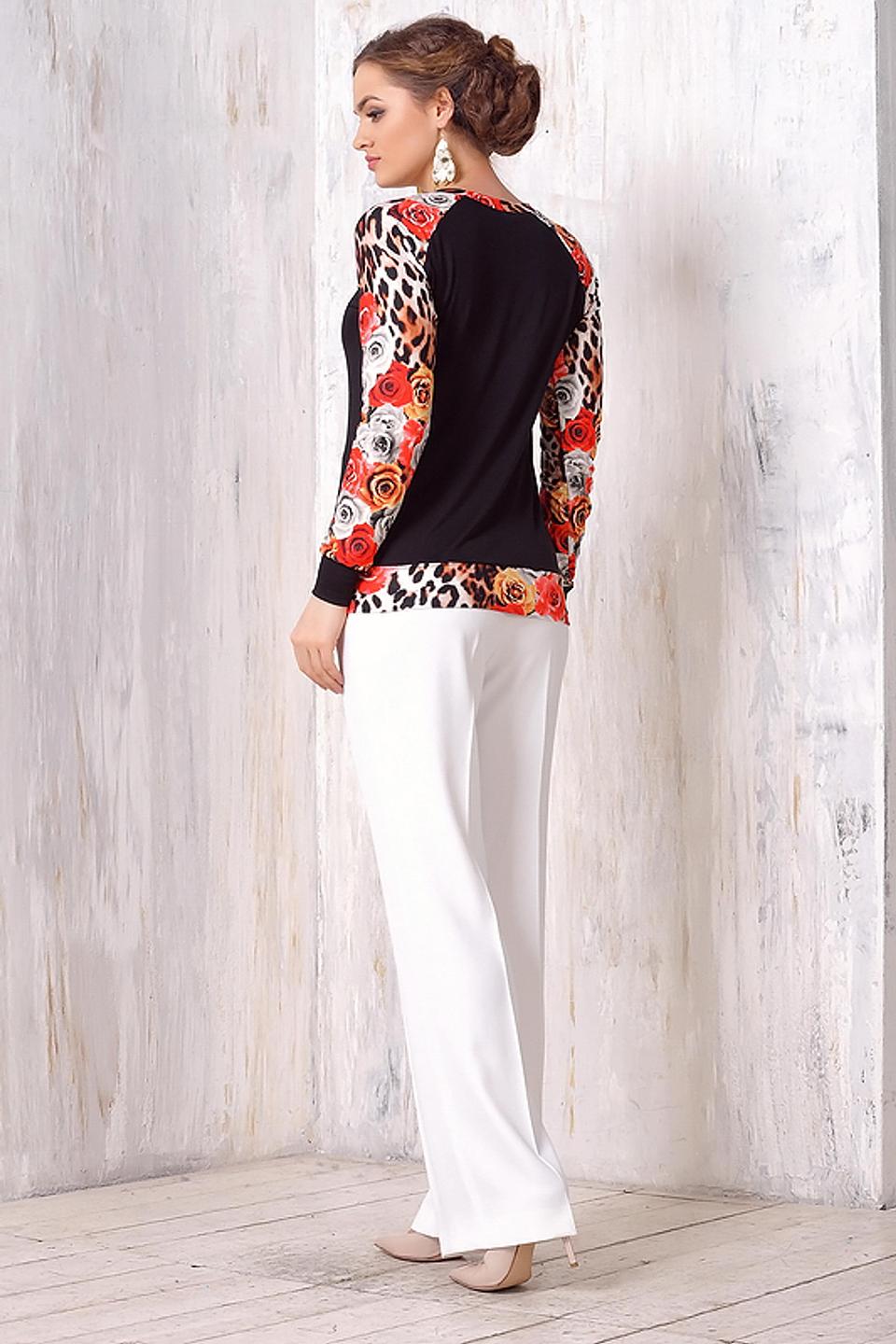 Блуза VAY с леопардовыми рукавами