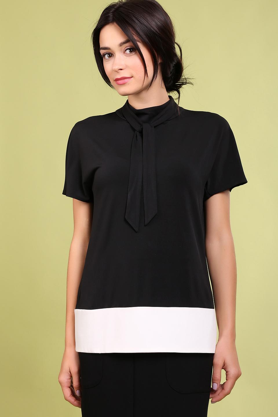 Блуза Just Valeri с бантиком чёрная