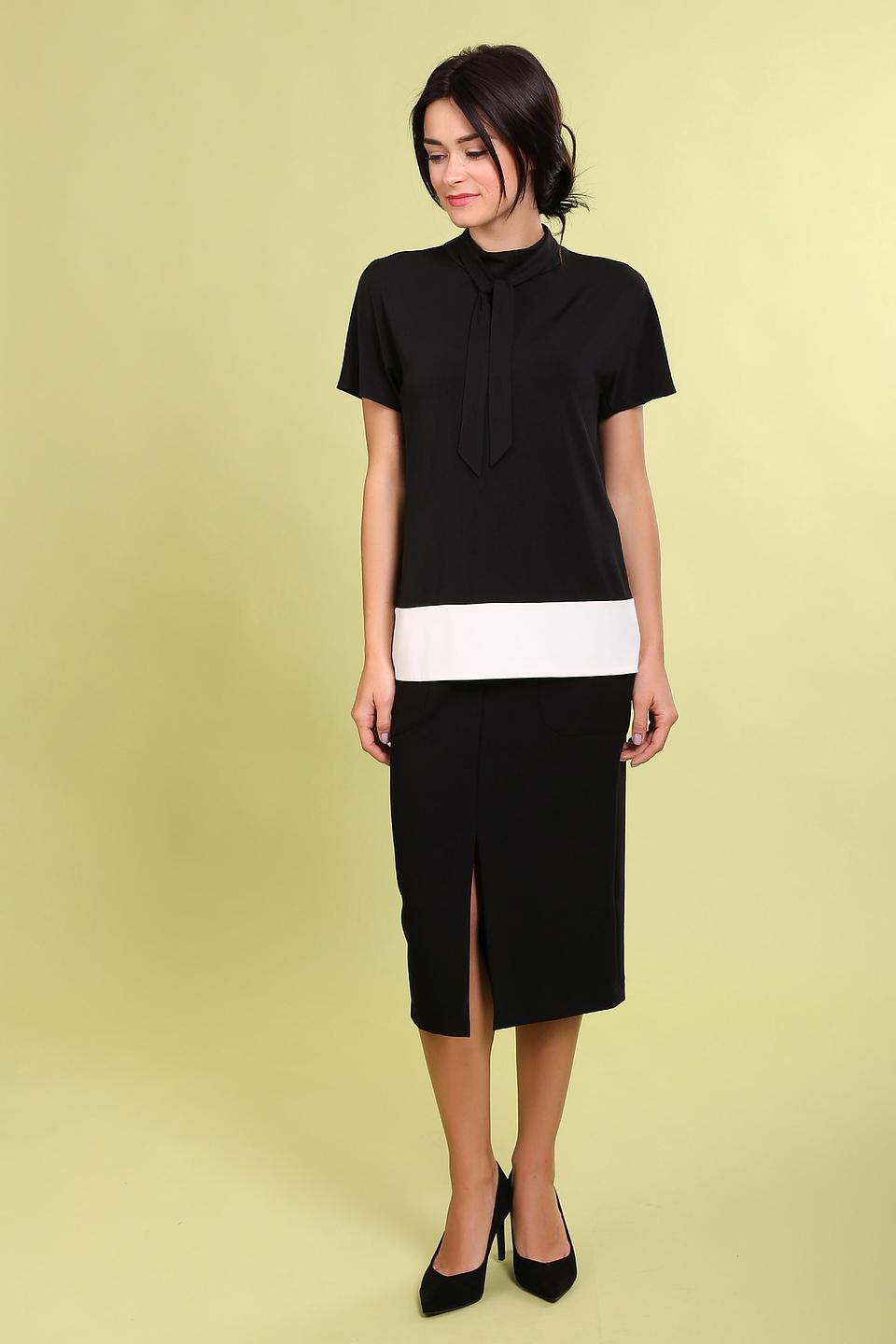 Блуза Just Valeri с бантиком чёрная