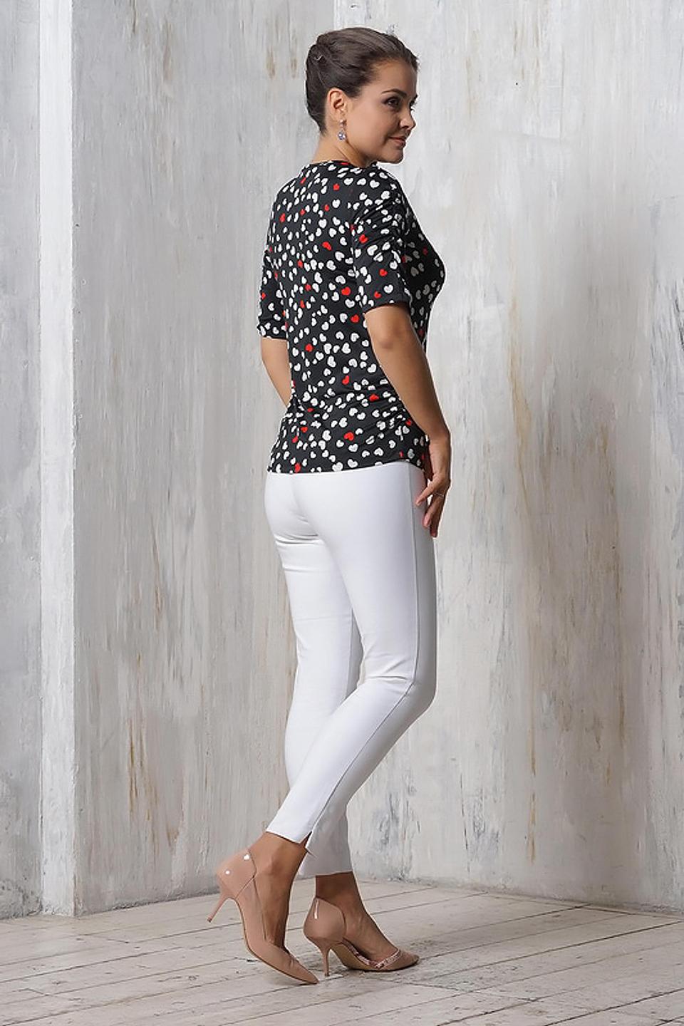 Блуза VAY с сердечками чёрная