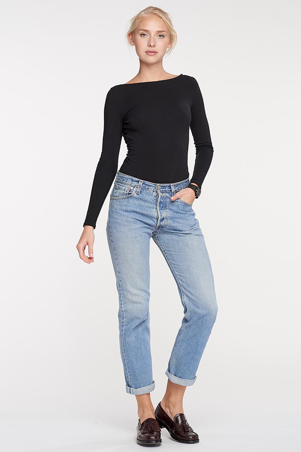 Чёрное боди Oh, my с длинным рукавом и открытой спиной