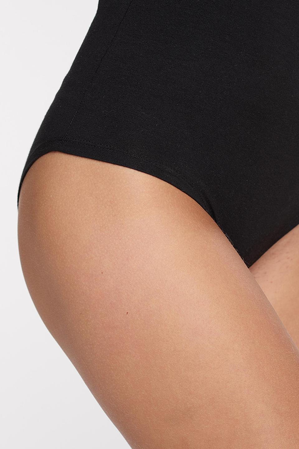 Чёрное боди Oh, my с длинным рукавом и открытой спиной