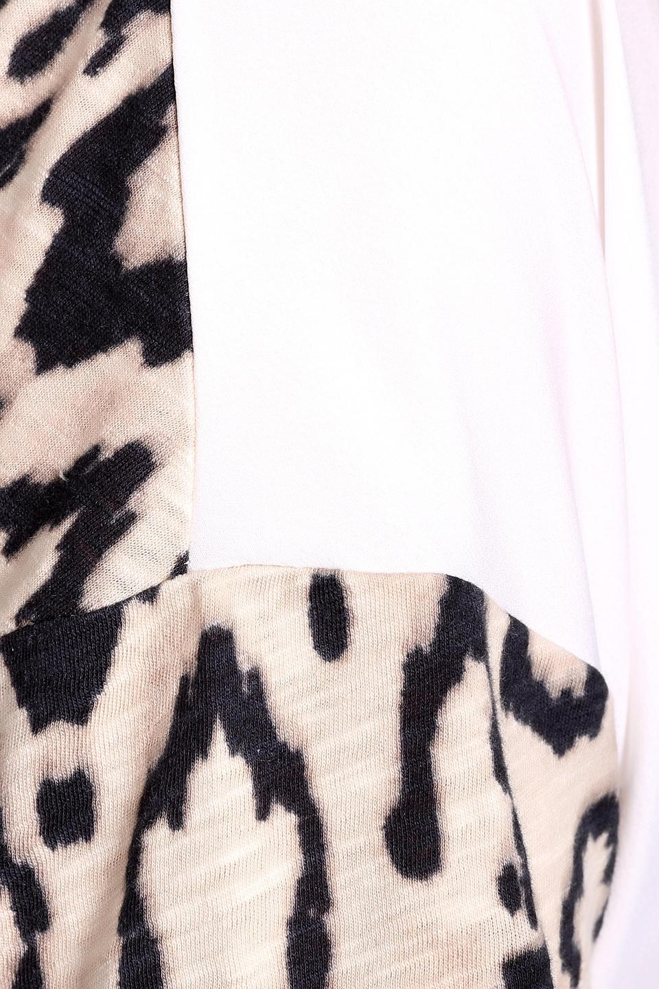 Блуза Oui с леопардовыми рукавами