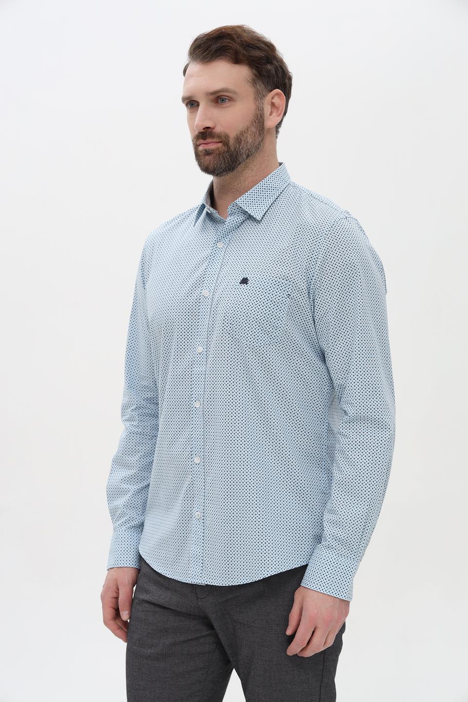 Рубашка Lerros голубая в принт