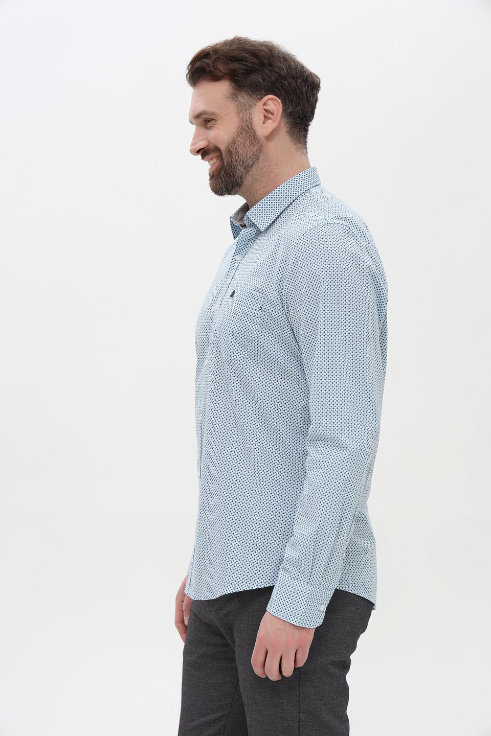 Рубашка Lerros голубая в принт