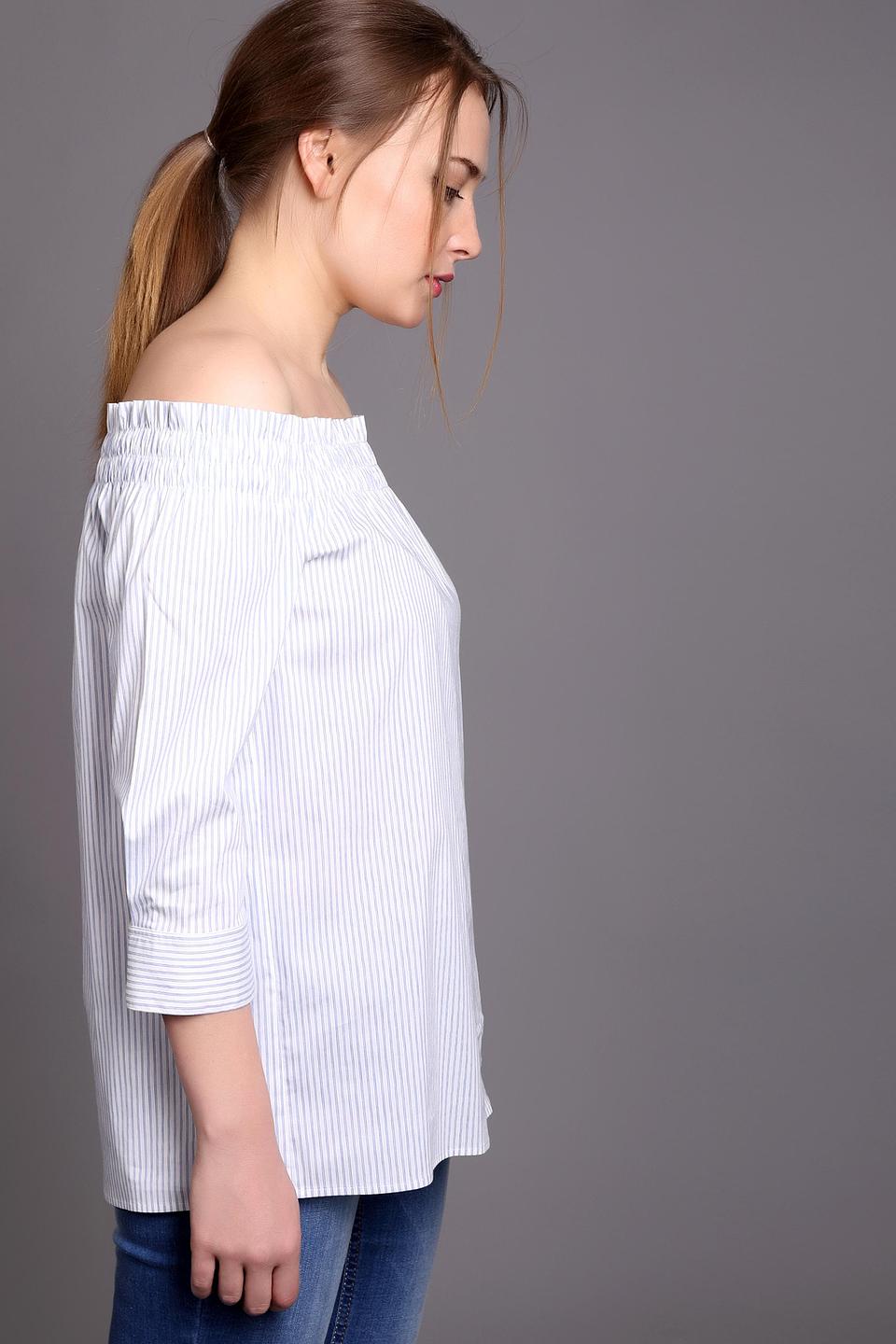 Блуза Cinque в полоску с открытыми плечами
