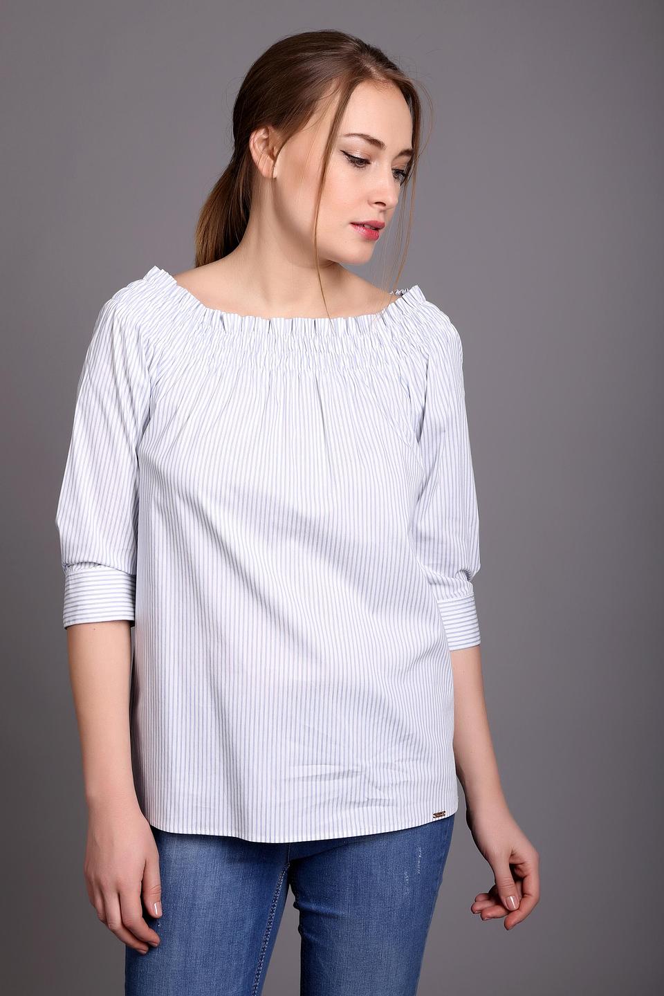 Блуза Cinque в полоску с открытыми плечами