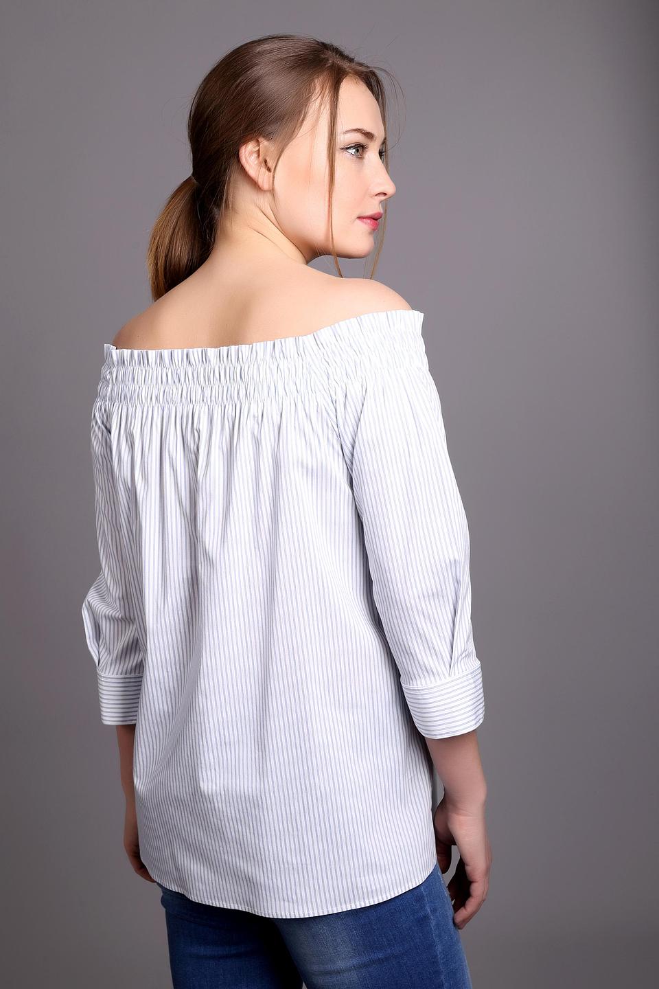 Блуза Cinque в полоску с открытыми плечами