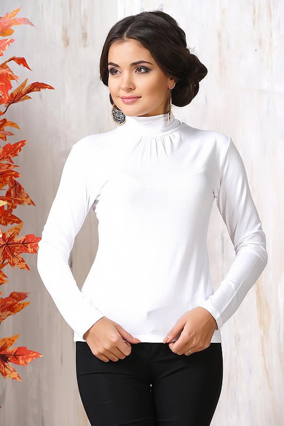 Блуза VAY с воротником-стойкой белая