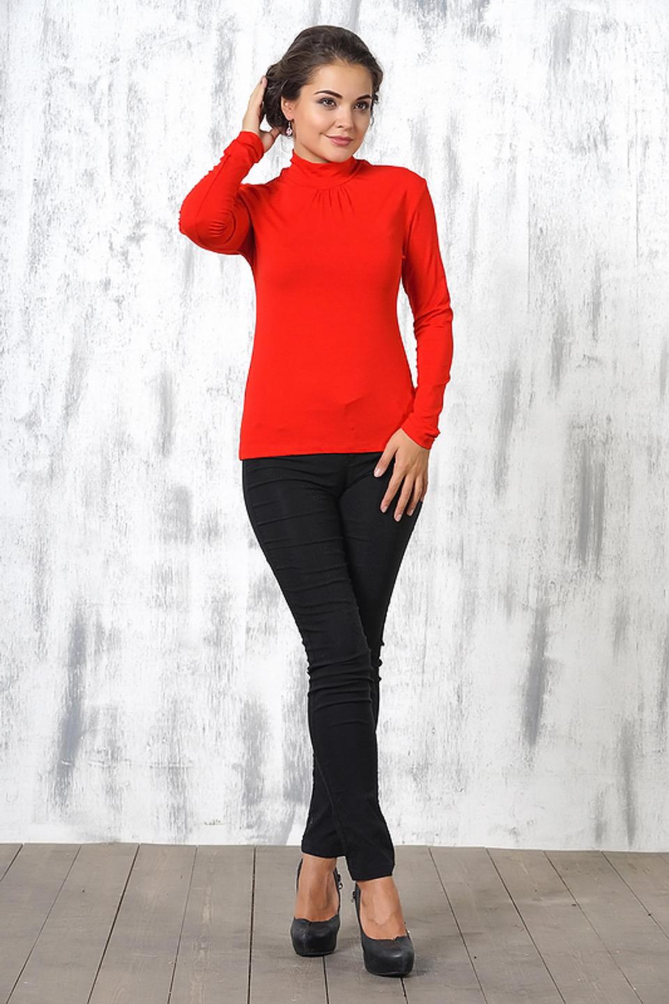 Блуза VAY с воротником-стойкой красная