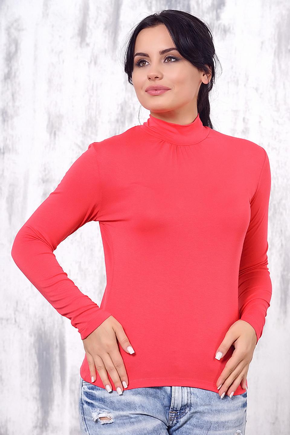 Блуза VAY красная с длинным рукавом и воротником-стойкой