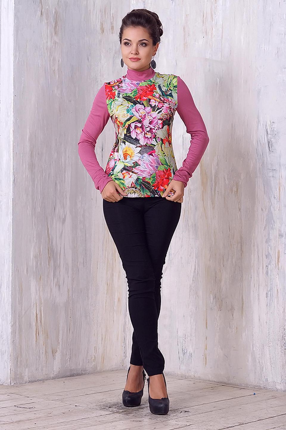 Блузка VAY розовая с цветочным принтом