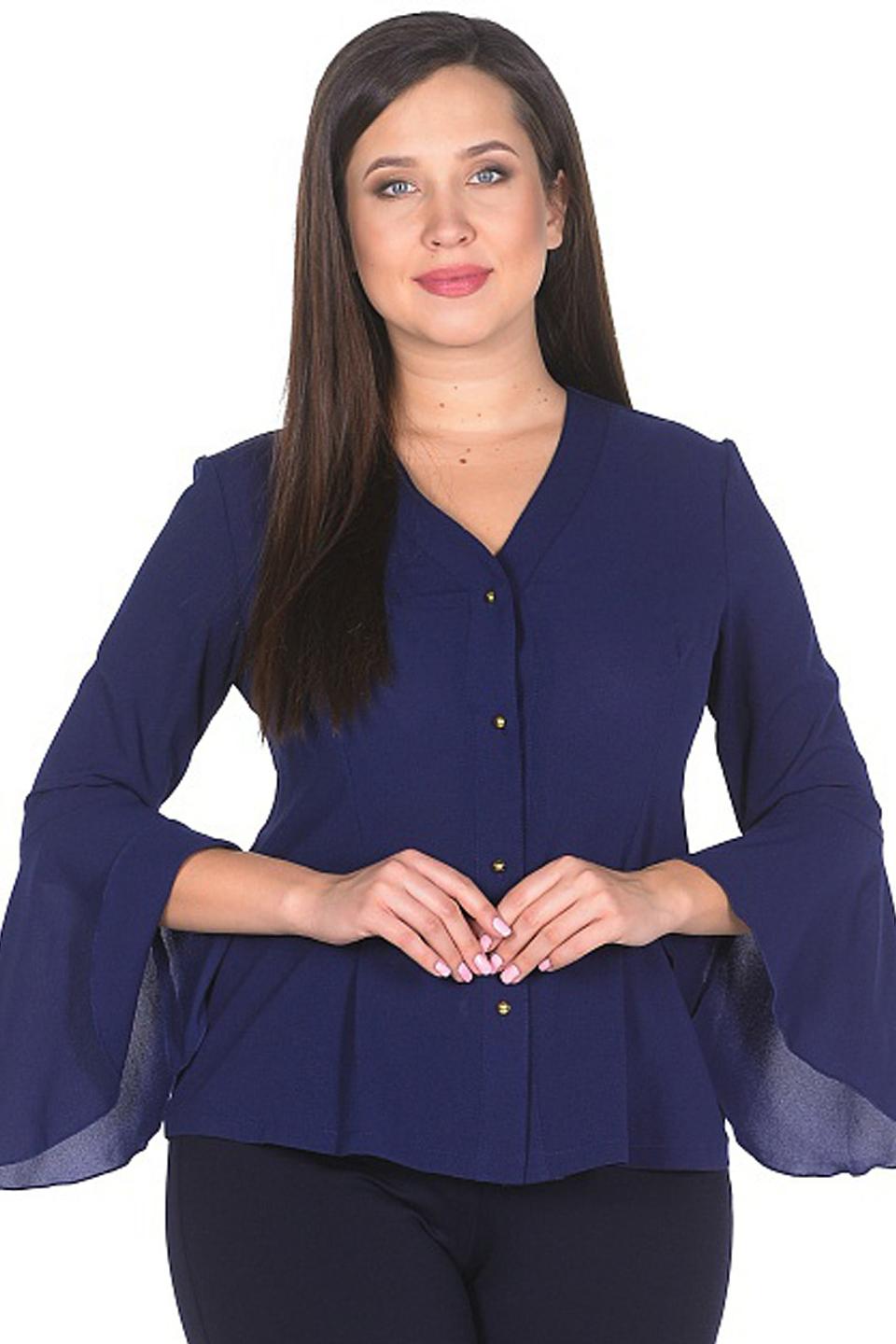 Блуза Milton с рукавами-колоколами синяя