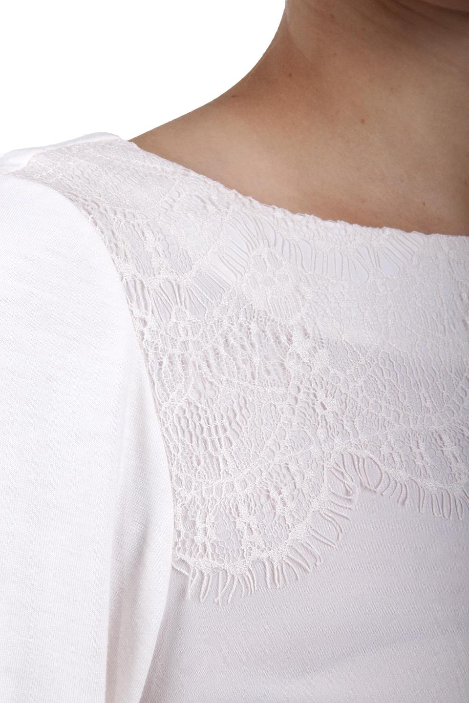 Блуза Pezzo с кружевом молочная