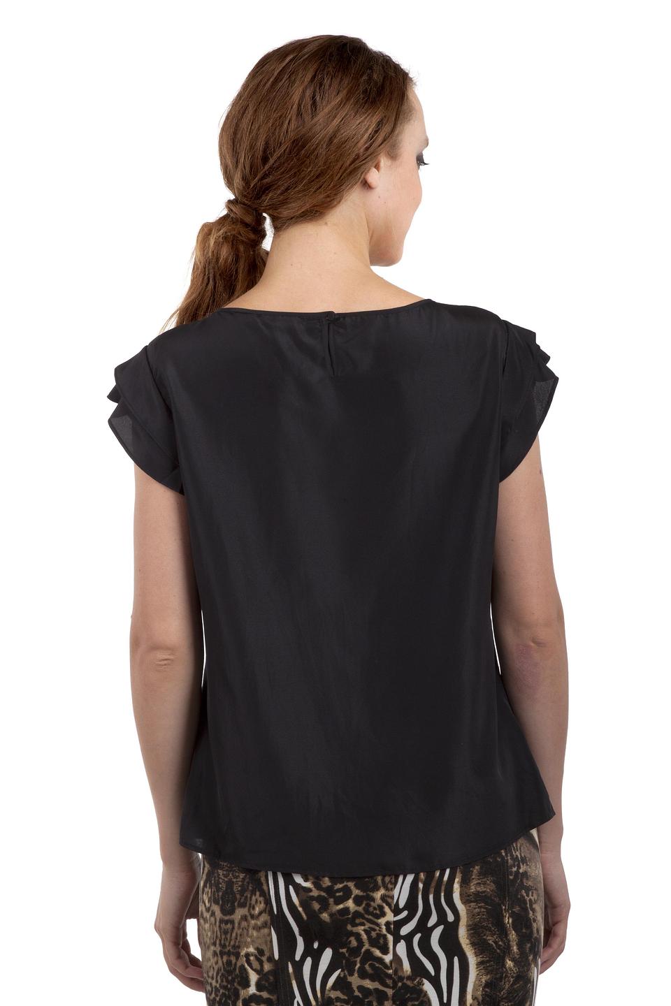 Блуза Pezzo с воланами чёрная