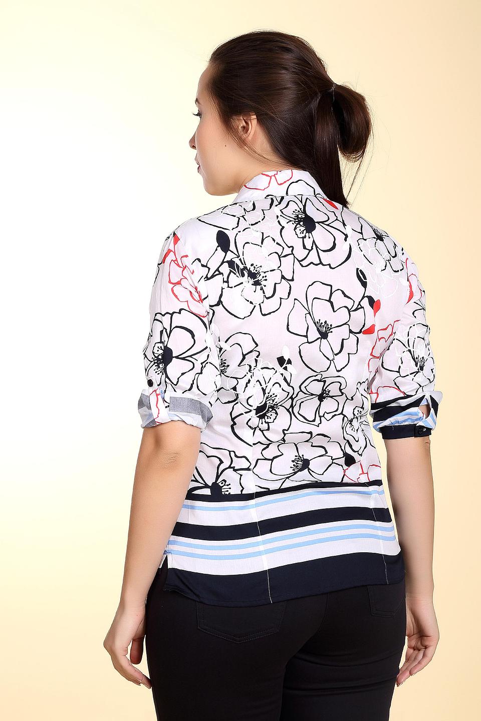 Блуза Eugen Klein белого цвета с цветочным принтом