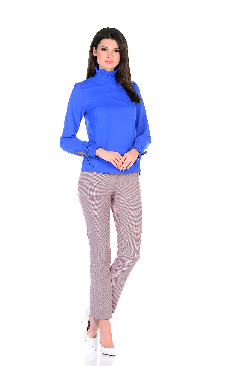 Блуза XARIZMAS с воротником-стойкой синяя