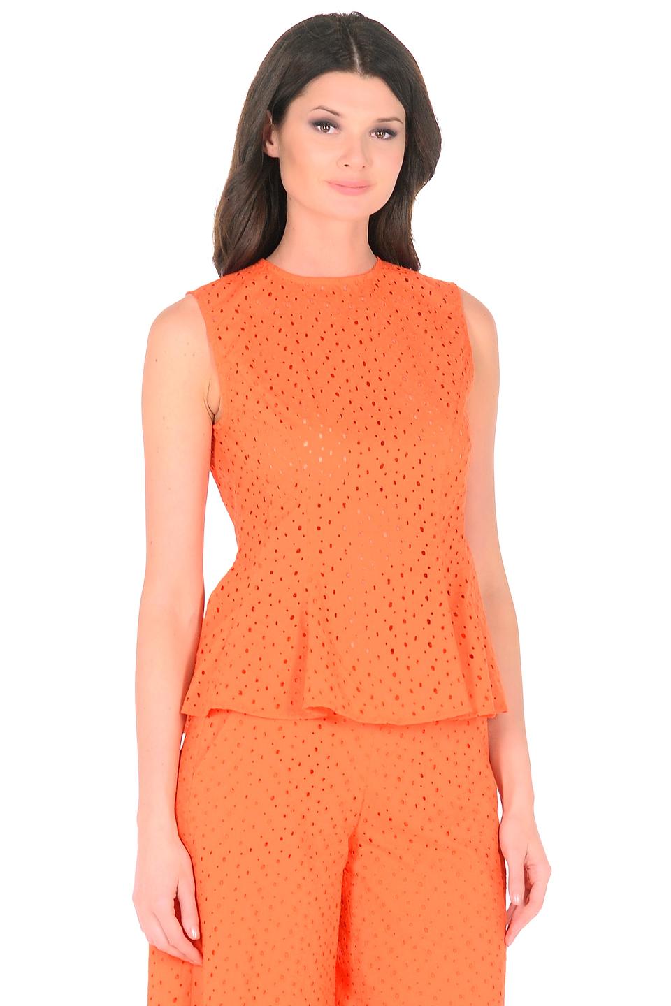 Оранжевая блуза XARIZMAS, перфорация
