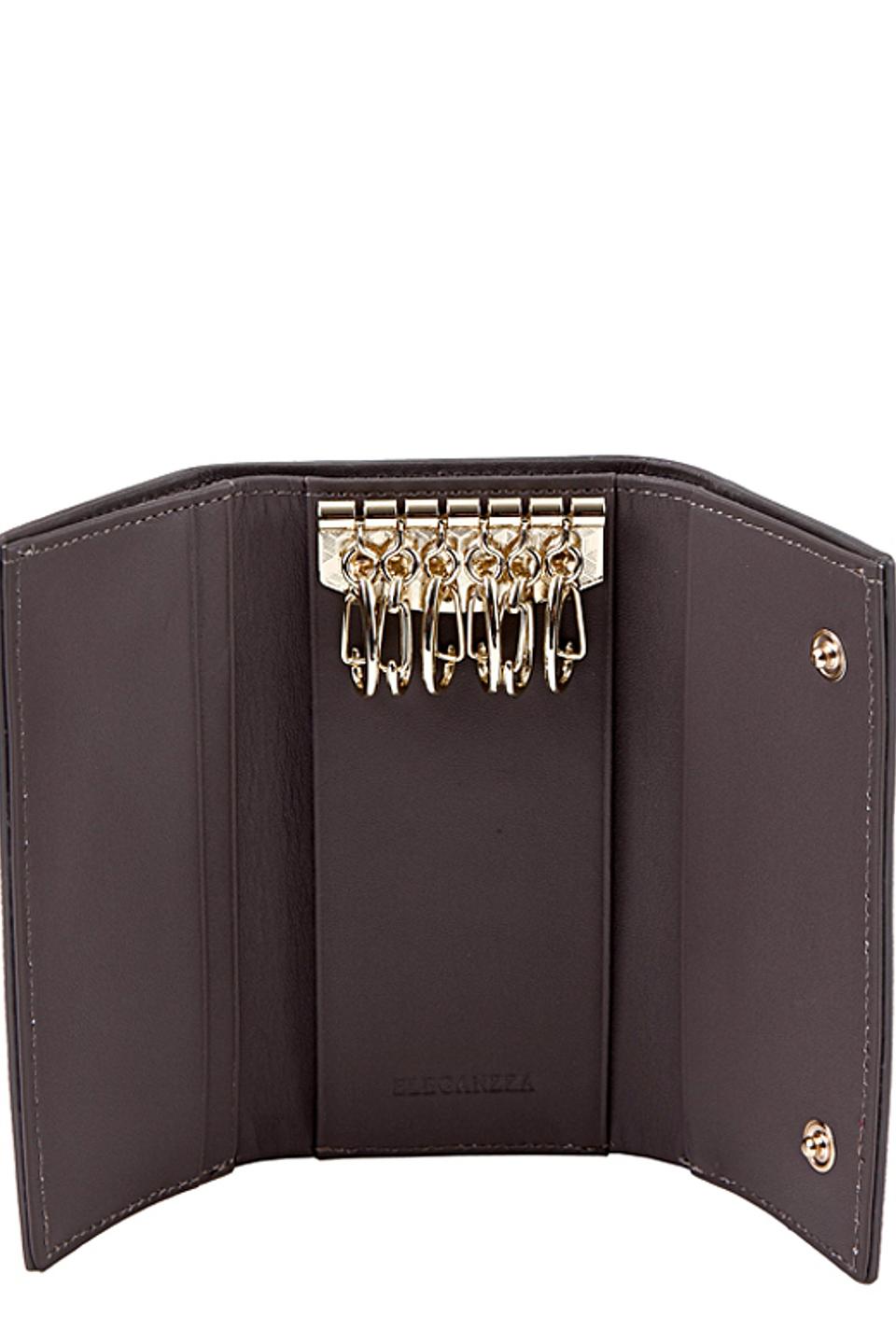 Ключница ELEGANZZA из кожи, красного цвета, с логотипом
