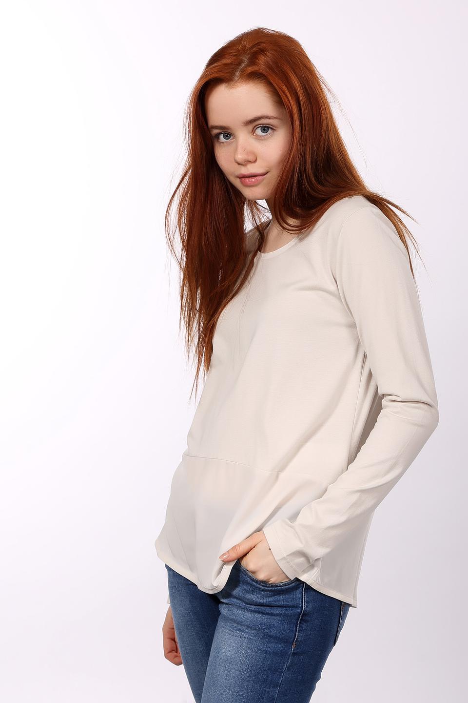 Блуза s.Oliver бежевая с длинным рукавом