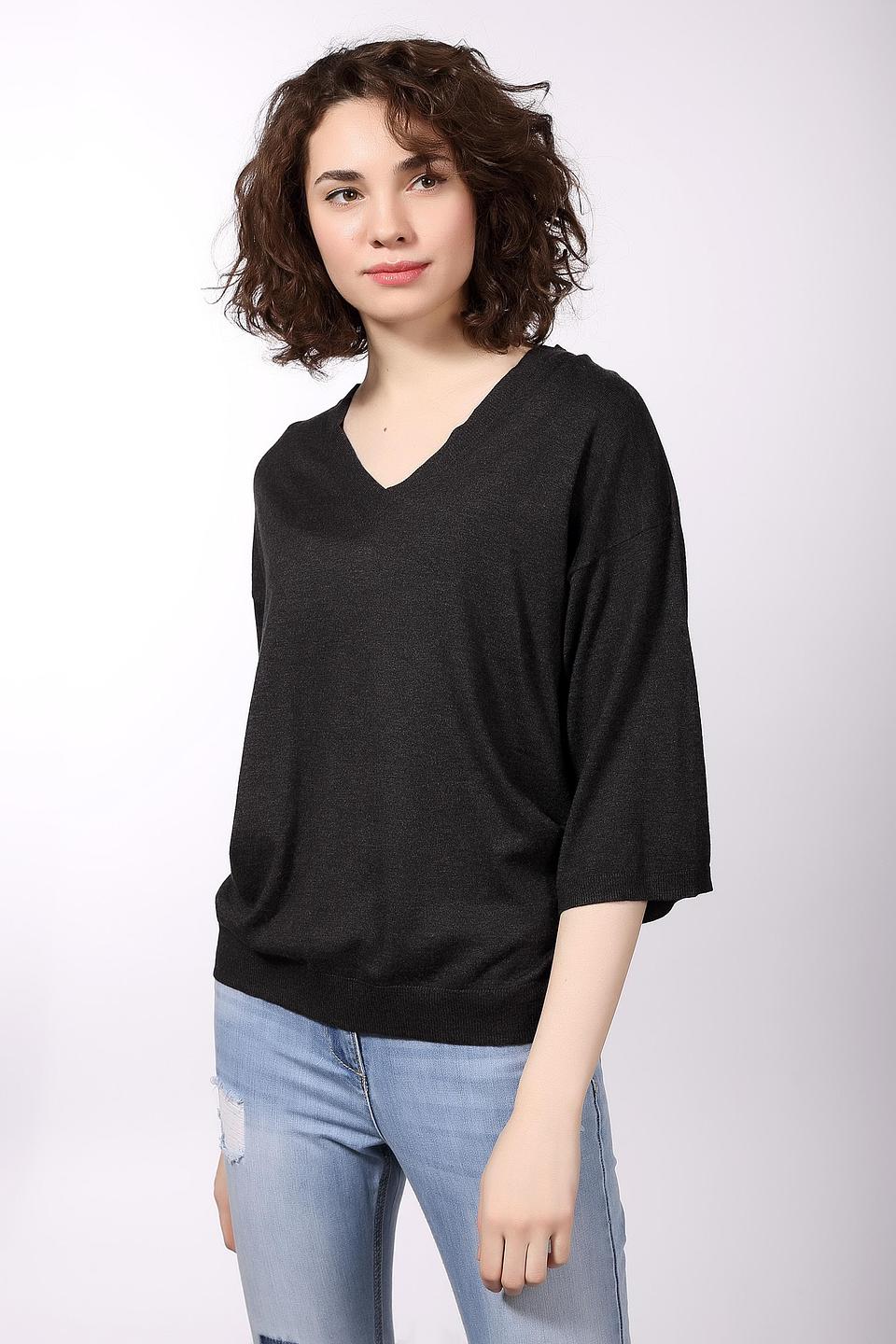Пуловер Tom Tailor V-образный чёрный