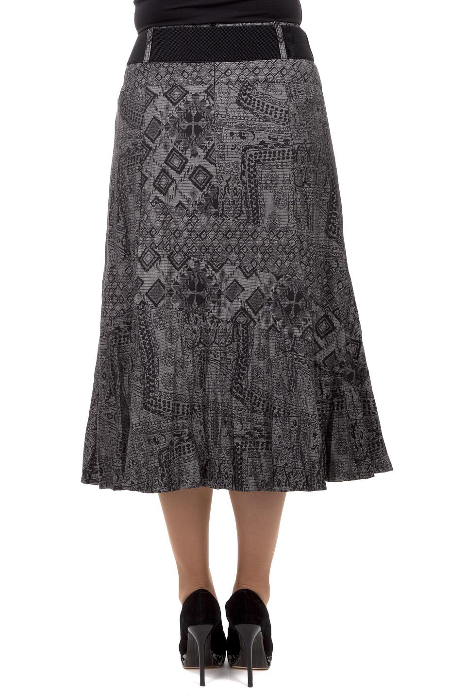 Юбка Gerry Weber серая с рисунком и поясом