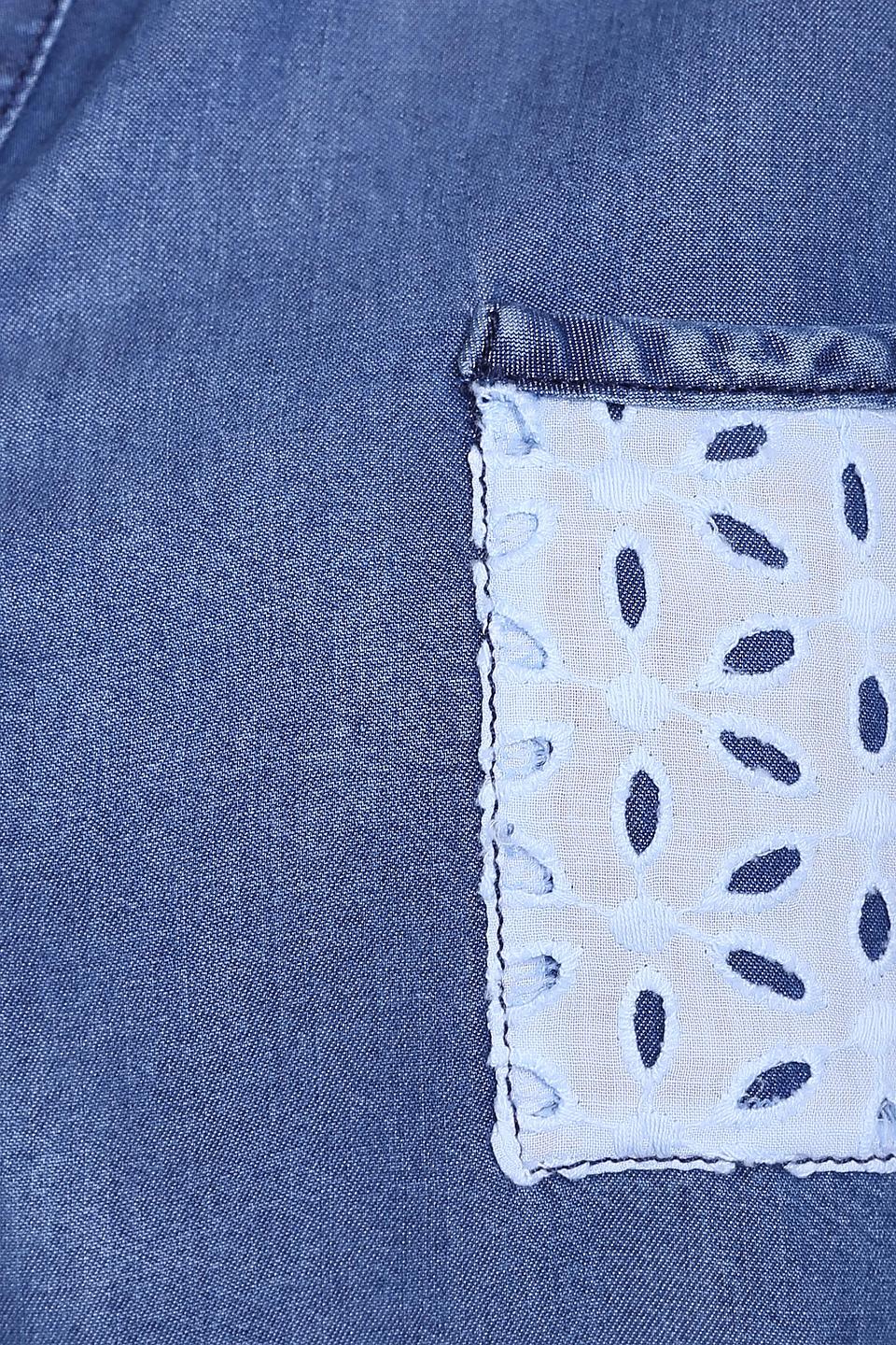 Блуза Basler синяя, с перфорацией и рваными краями