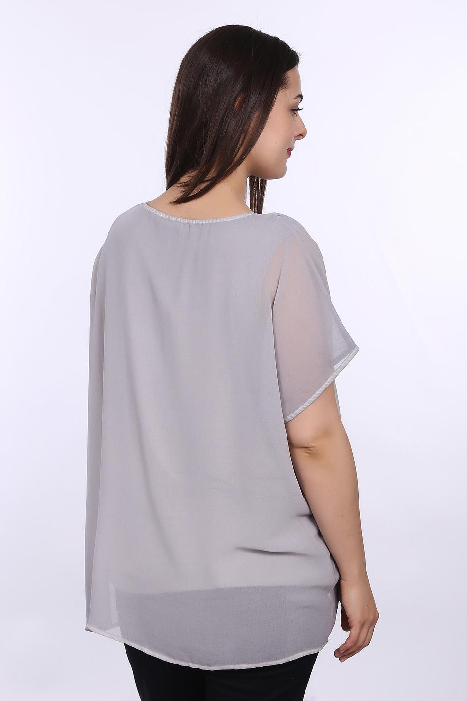 Блуза Lebek с вышивкой серая