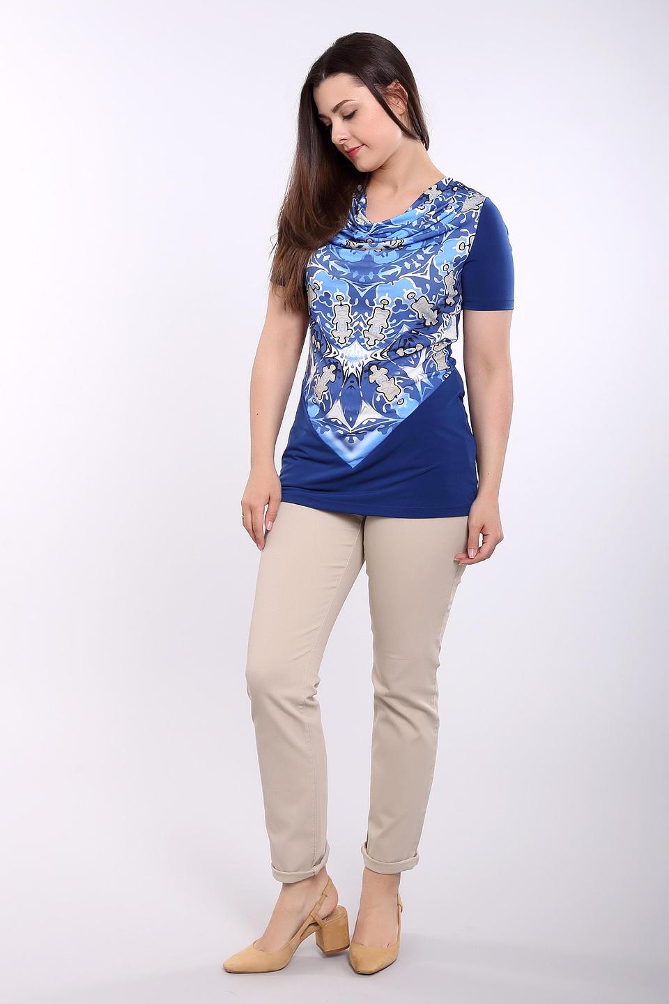 Блуза Betty Barclay синяя с асимметричным принтом