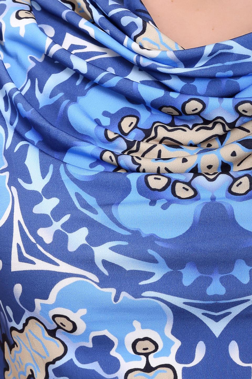 Блуза Betty Barclay синяя с асимметричным принтом