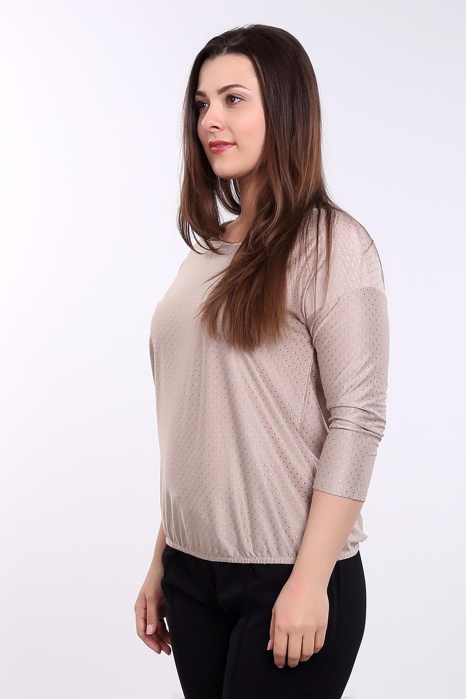 Блуза Via Appia в горошек бежевая