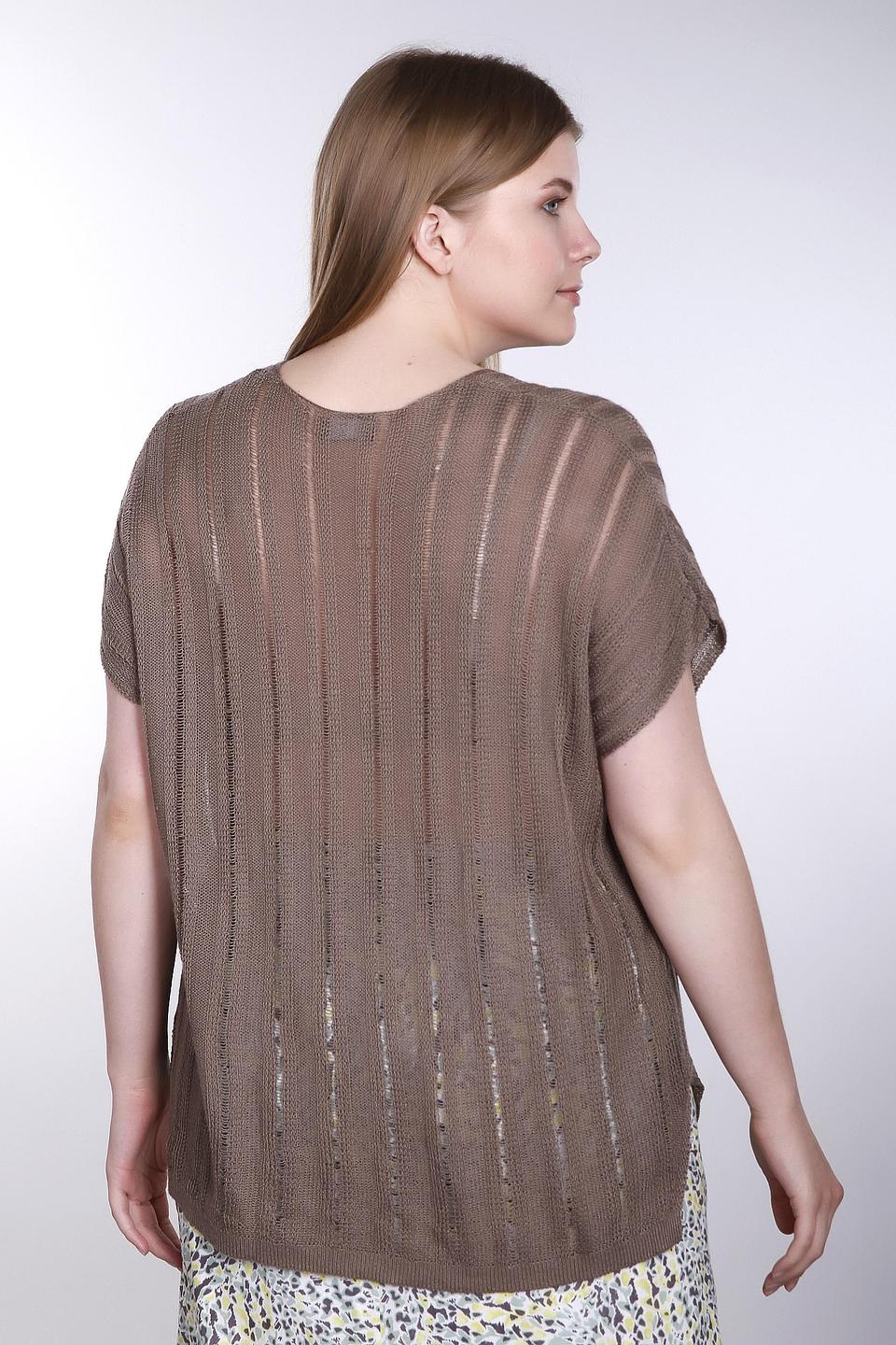 Пуловер Via Appia коричневый с V-образным вырезом