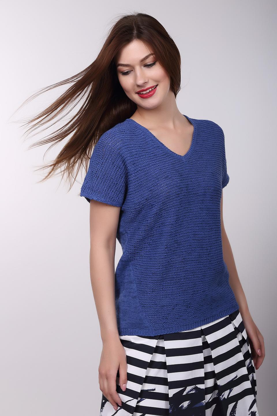 Пуловер Gerry Weber синий с V-образным вырезом