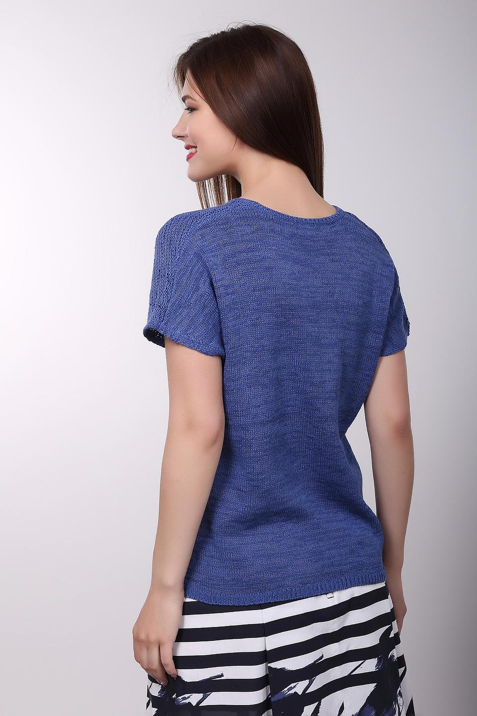 Пуловер Gerry Weber синий с V-образным вырезом